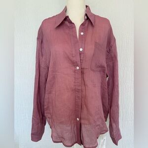 Womens Mauve Button-Up Shirt